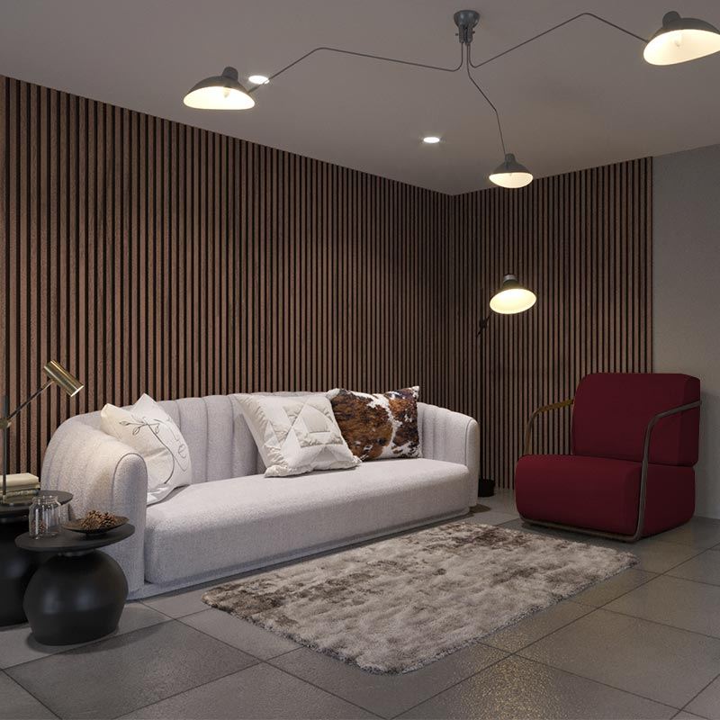 Sapelli Acoustic Slats wall panel 280 x 60 - DecorMania.eu